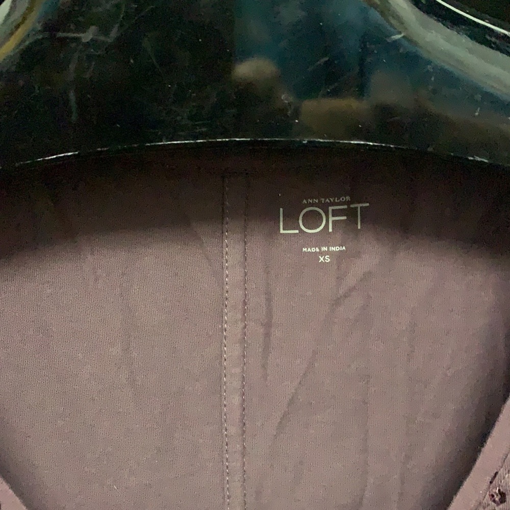 Loft dark plum scoop neck with sequins on front - Picture 3 of 4